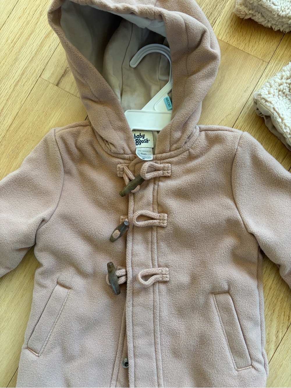 Baby Bjorn Dusty Rose Hooded Toggle Pea Coat for Kids